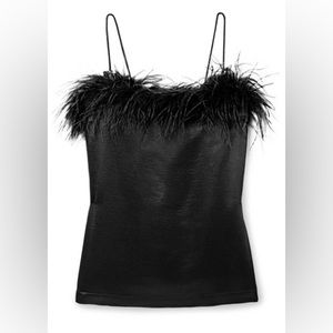 Veronica Beard Davis Ostrich Feather Tank